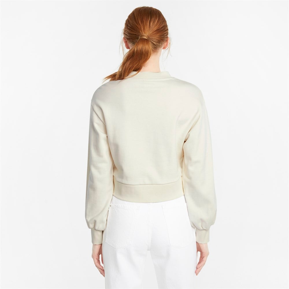 Puma Classics Puff Sleeve Crew Kadın Krem Sweatshirt - 53161673