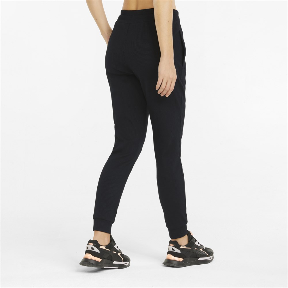 Puma Classics Ribbed Slim Pants Kadın Siyah Günlük Eşofman Altı - 533505-01