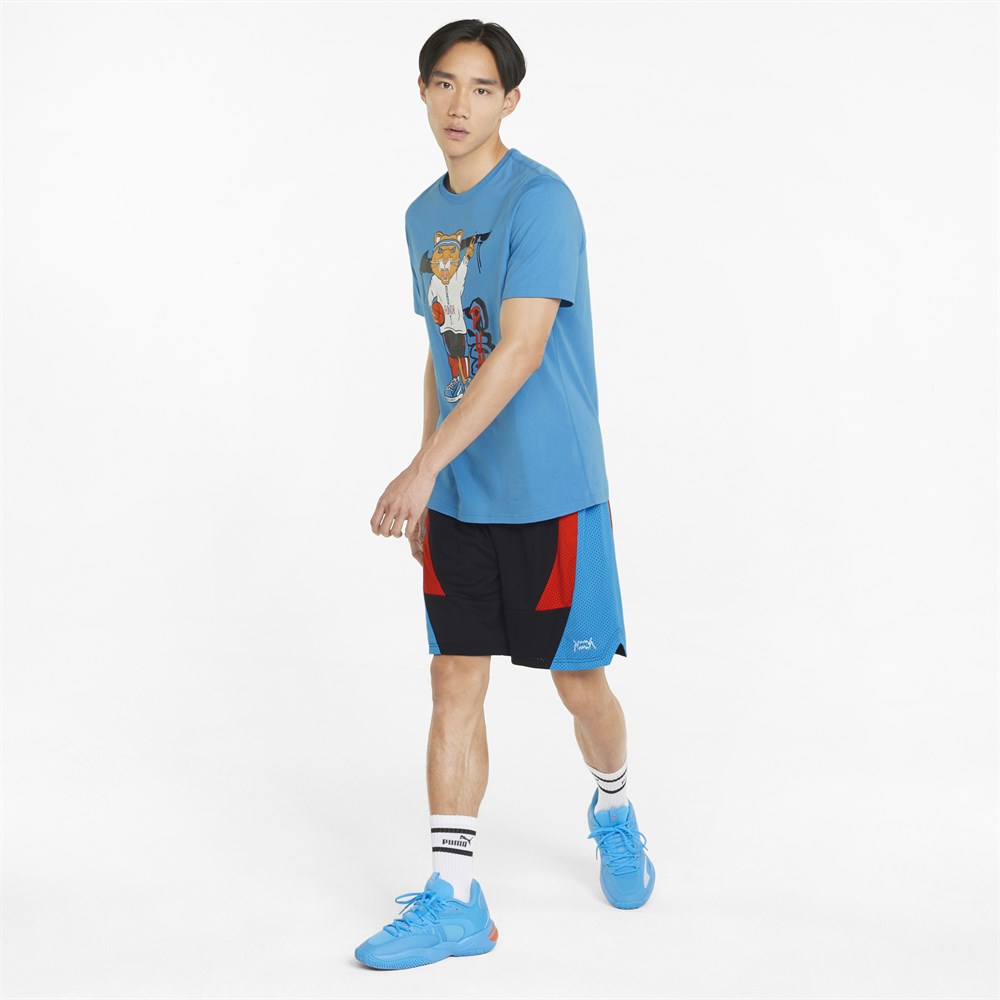 Puma Dylan Ss Tee 1 Erkek Mavi Günlük T-shirt - 532730-09