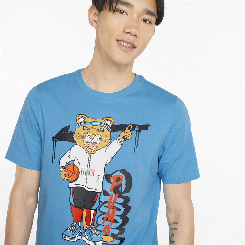 Puma Dylan Ss Tee 1 Erkek Mavi Günlük T-shirt - 532730-09
