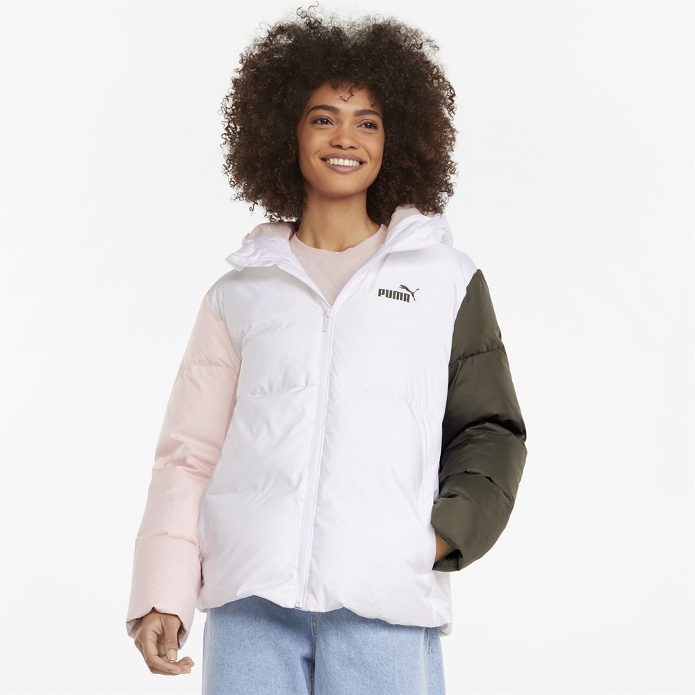 Puma Ess + Cb Down Jacket Kadın Beyaz Mont - 58769702