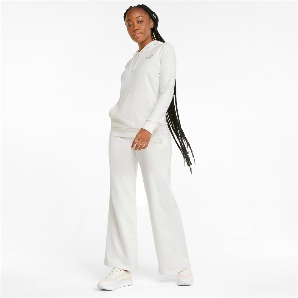 Puma Ess+ Embroidery Wide Pants Tr Kadın Krem Günlük Eşofman Altı - 848333-99