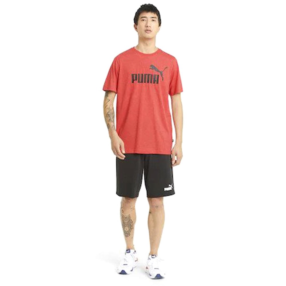 Puma ESS Heather Tee Erkek Kırmızı T-shirt - 58673611