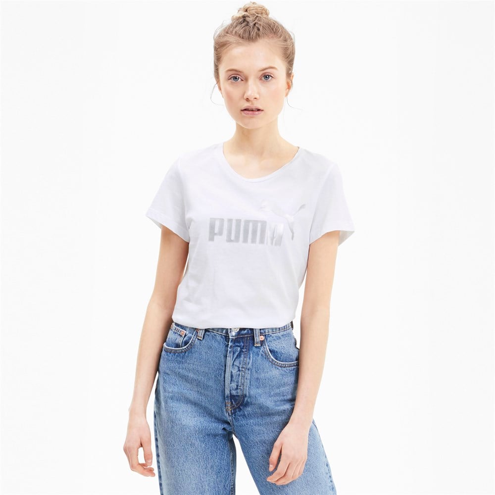 Puma Ess+ Metallic Tee Kadın Üst & T-shirt - 58240752