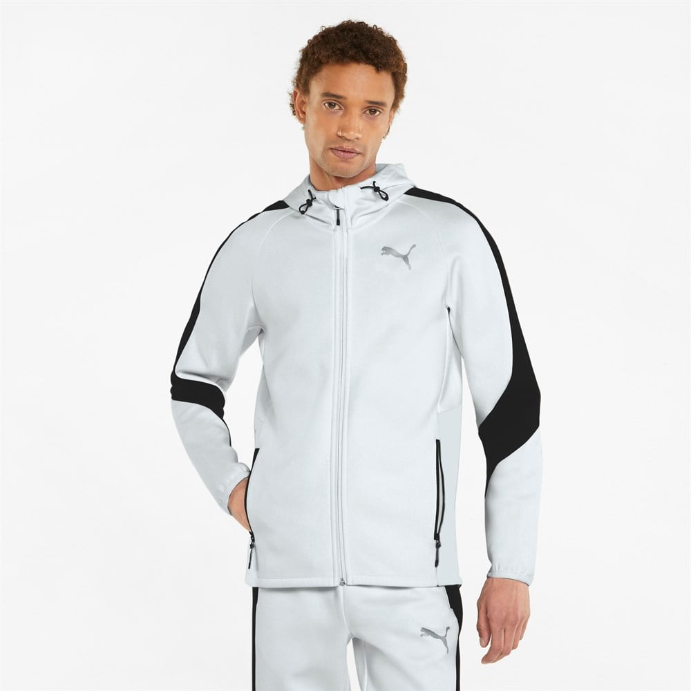 Puma Evostripe Full-Zip Hoodie Erkek Beyaz Günlük Ceket - 847401-02