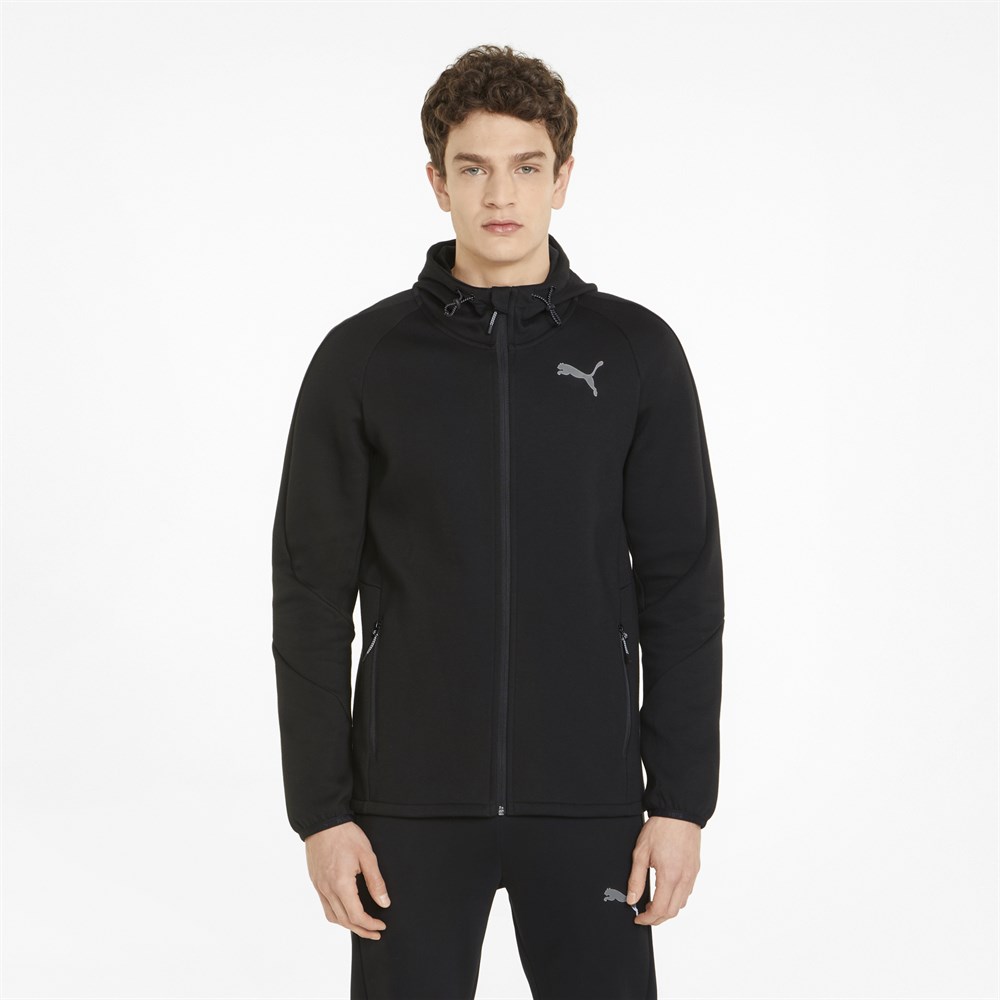 Puma Evostripe Full-Zip Hoodie Erkek Siyah Günlük Ceket - 847401-01
