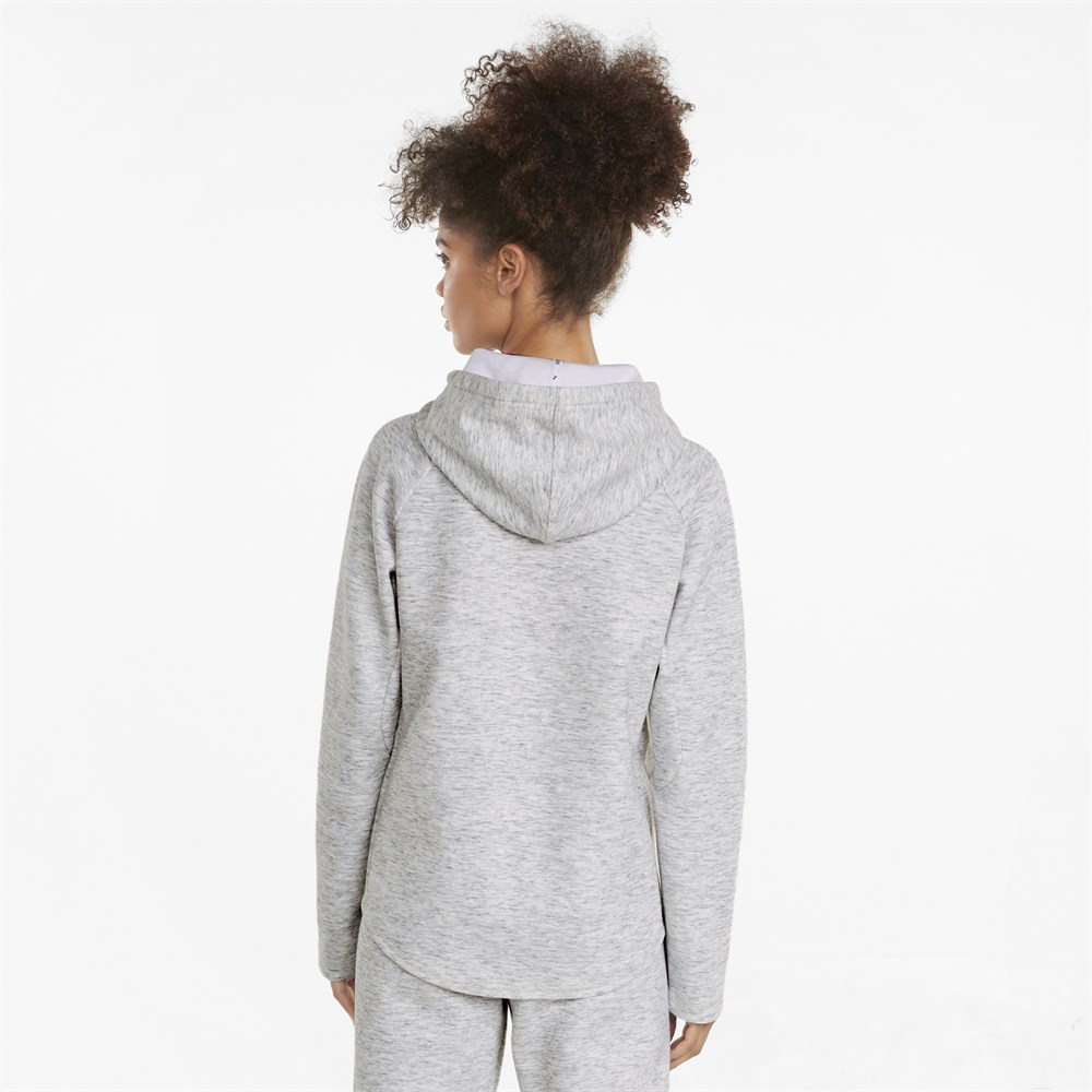 Puma Evostripe Full-Zip Hoodie Kadın Beyaz Sweatshirt - 58915702