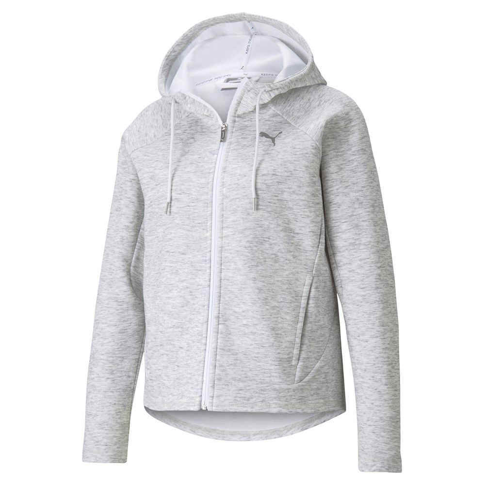 Puma Evostripe Full-Zip Hoodie Kadın Beyaz Sweatshirt - 58915702