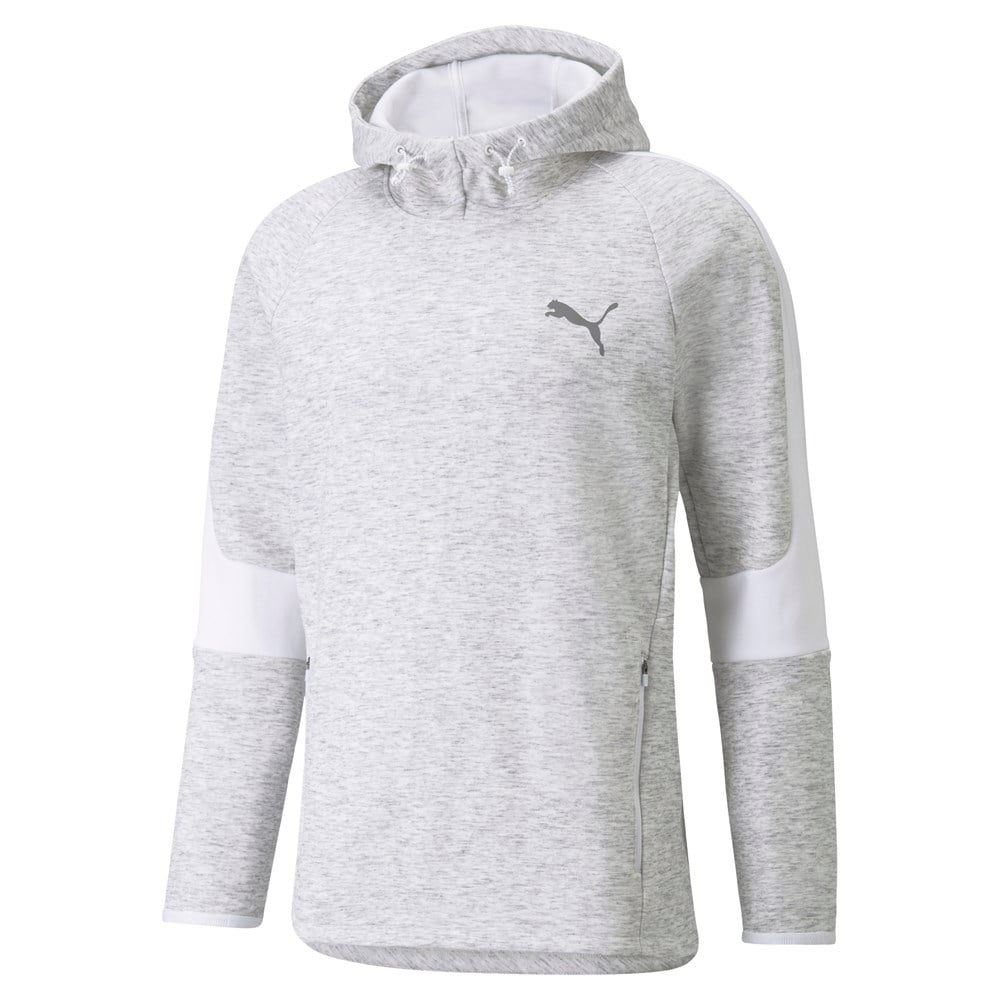 Puma EVOSTRIPE Hoodie Erkek Beyaz Sweatshirt - 58942202