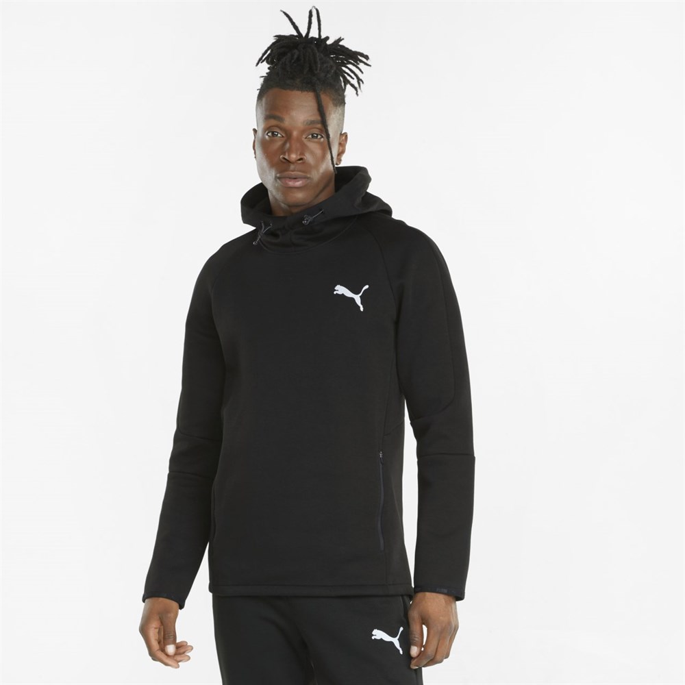 Puma EVOSTRIPE Hoodie Erkek Siyah Sweatshirt - 58942201
