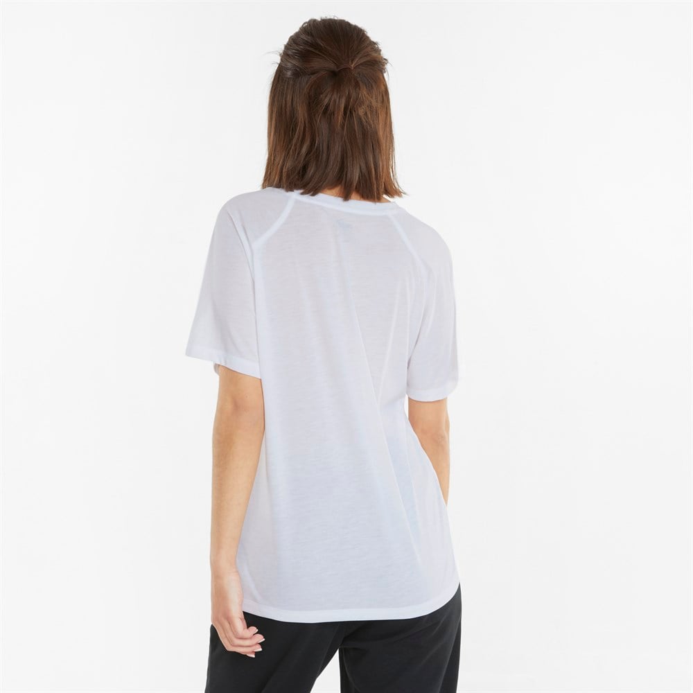 Puma Evostripe Tee Kadın Beyaz T-Shirt - 58914302