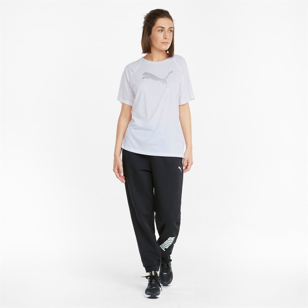Puma Evostripe Tee Kadın Beyaz T-Shirt - 58914302