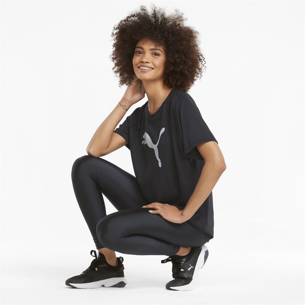Puma Evostripe Tee Kadın Siyah T-Shirt - 58914301
