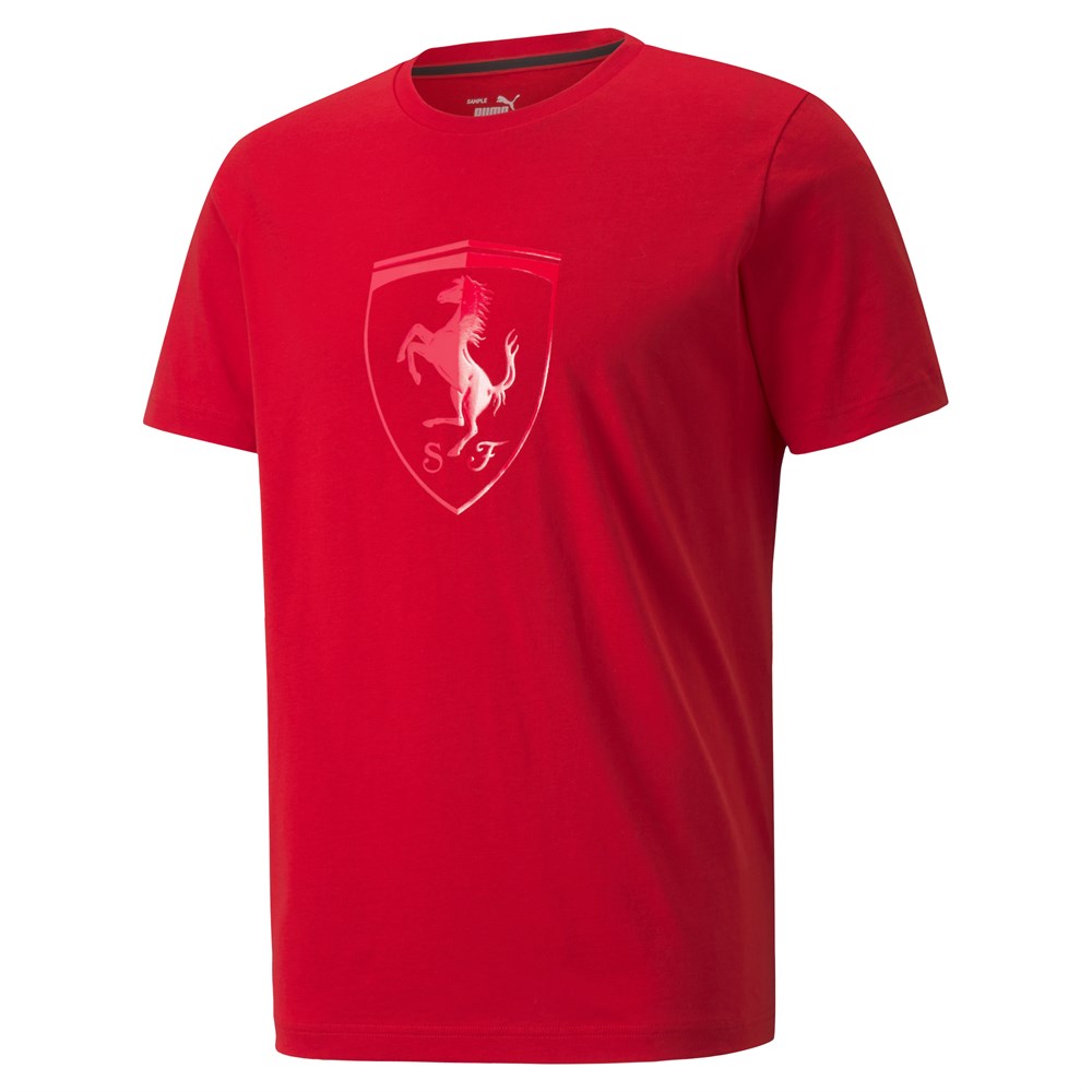Puma Ferrari Race Tonal Big Shield Tee Erkek Kırmızı T-Shirt - 53169202