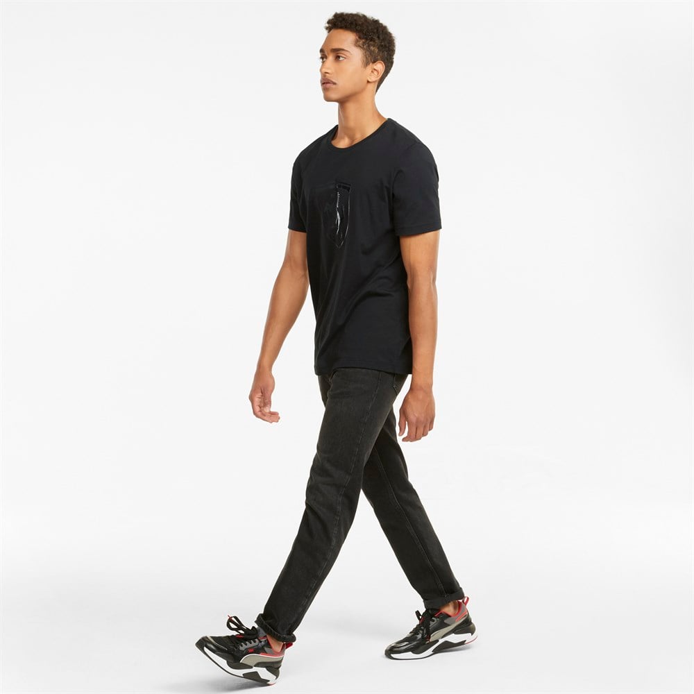 Puma Ferrari Race Tonal Big Shield Tee Erkek Siyah T-Shirt - 53169201