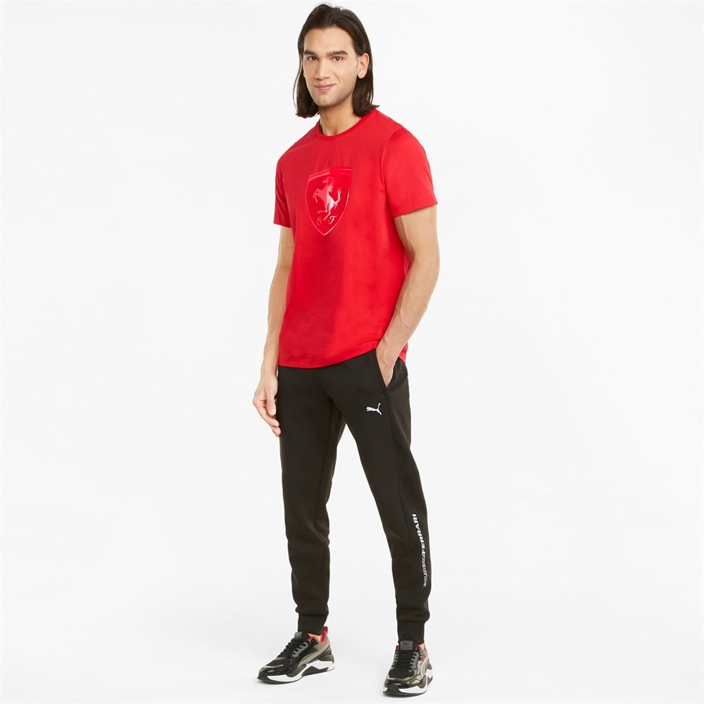 Puma Ferrari Race Tonal Big Shield Tee Erkek Kırmızı T-Shirt - 53169202