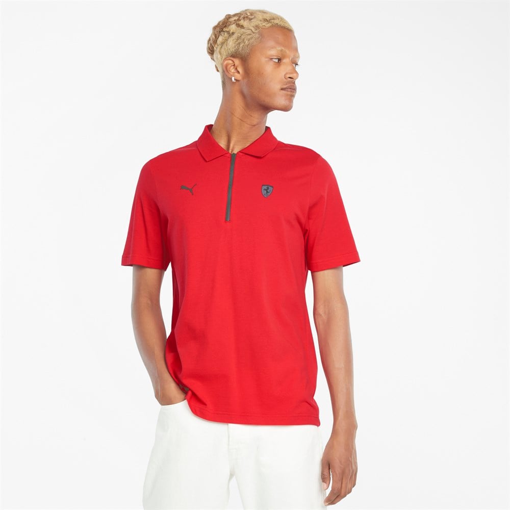 Puma Ferrari Style Polo Erkek Kırmızı Polo T-shirt - 53177402