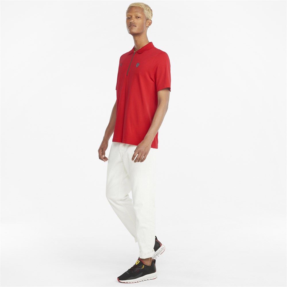 Puma Ferrari Style Polo Erkek Kırmızı Polo T-shirt - 53177402
