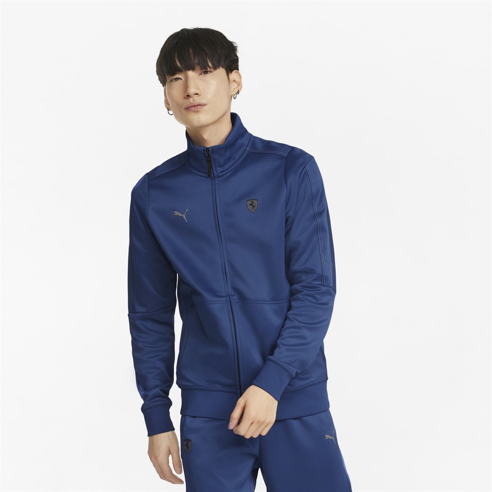 Puma Ferrari Style T7 Track Jacket Erkek Mavi Günlük Ceket - 533330-07