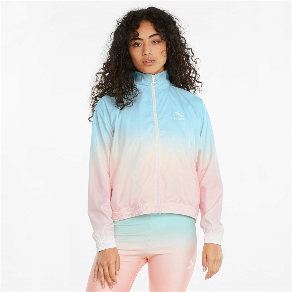 Puma Gloaming AOP Full-Zip Jacket Kadın Mavi Ceket - 84595776