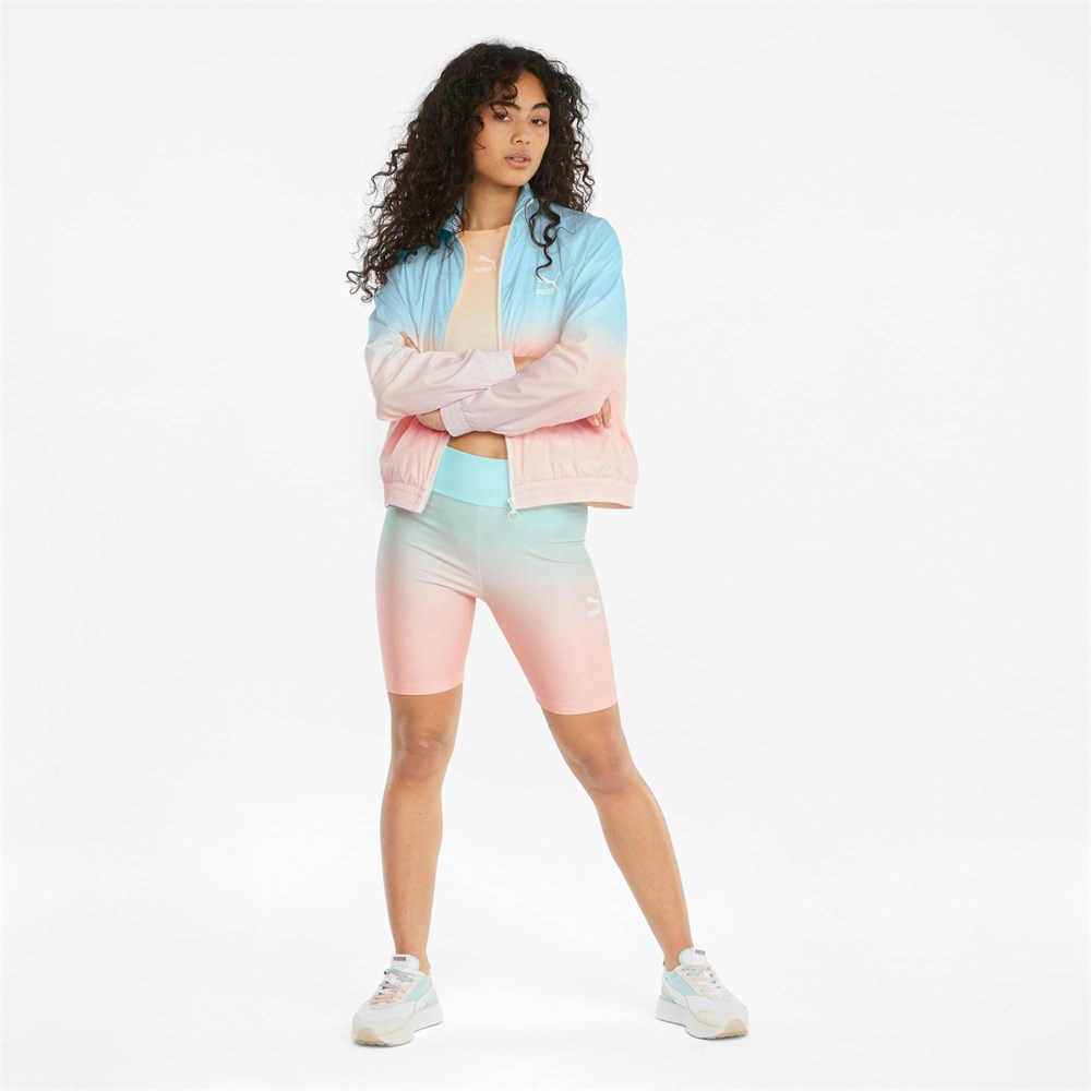 Puma Gloaming AOP Full-Zip Jacket Kadın Mavi Ceket - 84595776