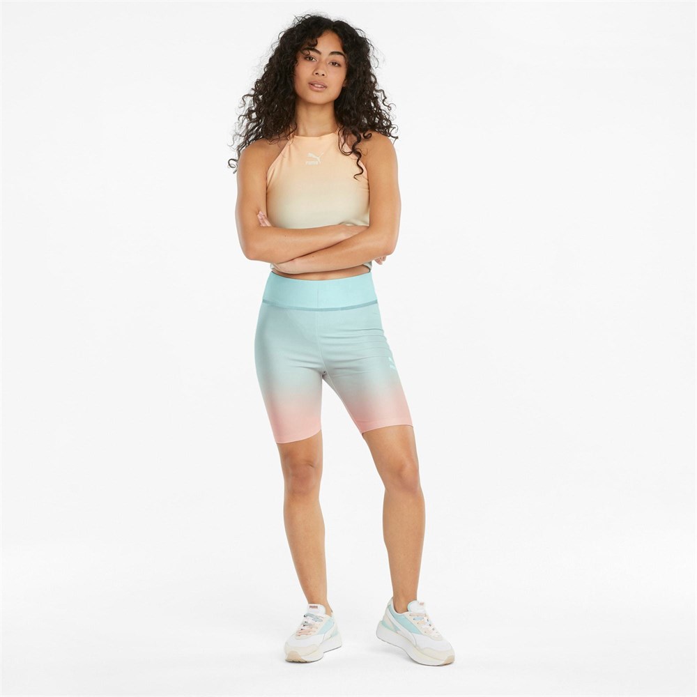 Puma Gloaming AOP Short Tight Kadın Mavi Tayt - 84584276