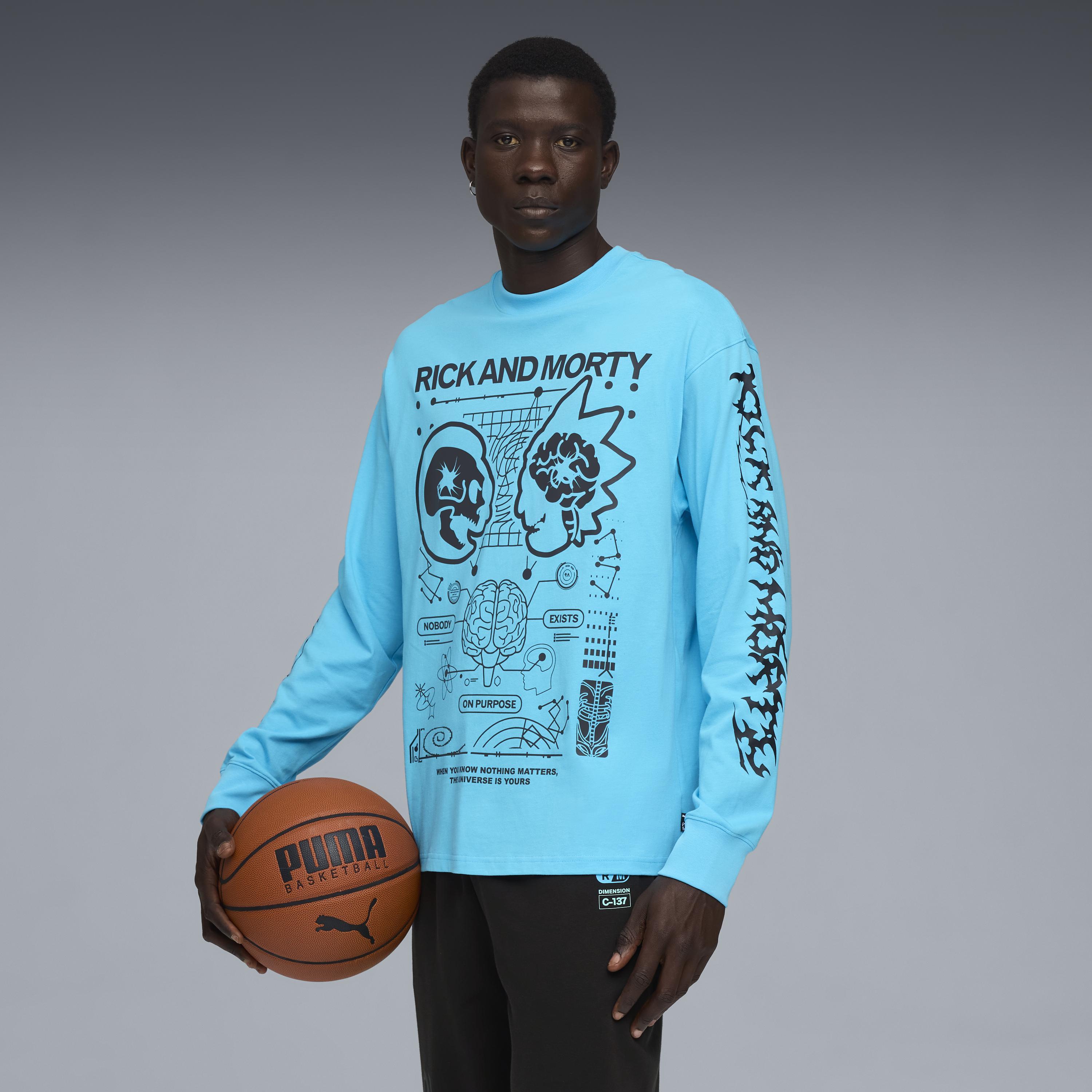 Puma Hoops X Rick And Morty Ls Erkek Yetişkin T-shirt