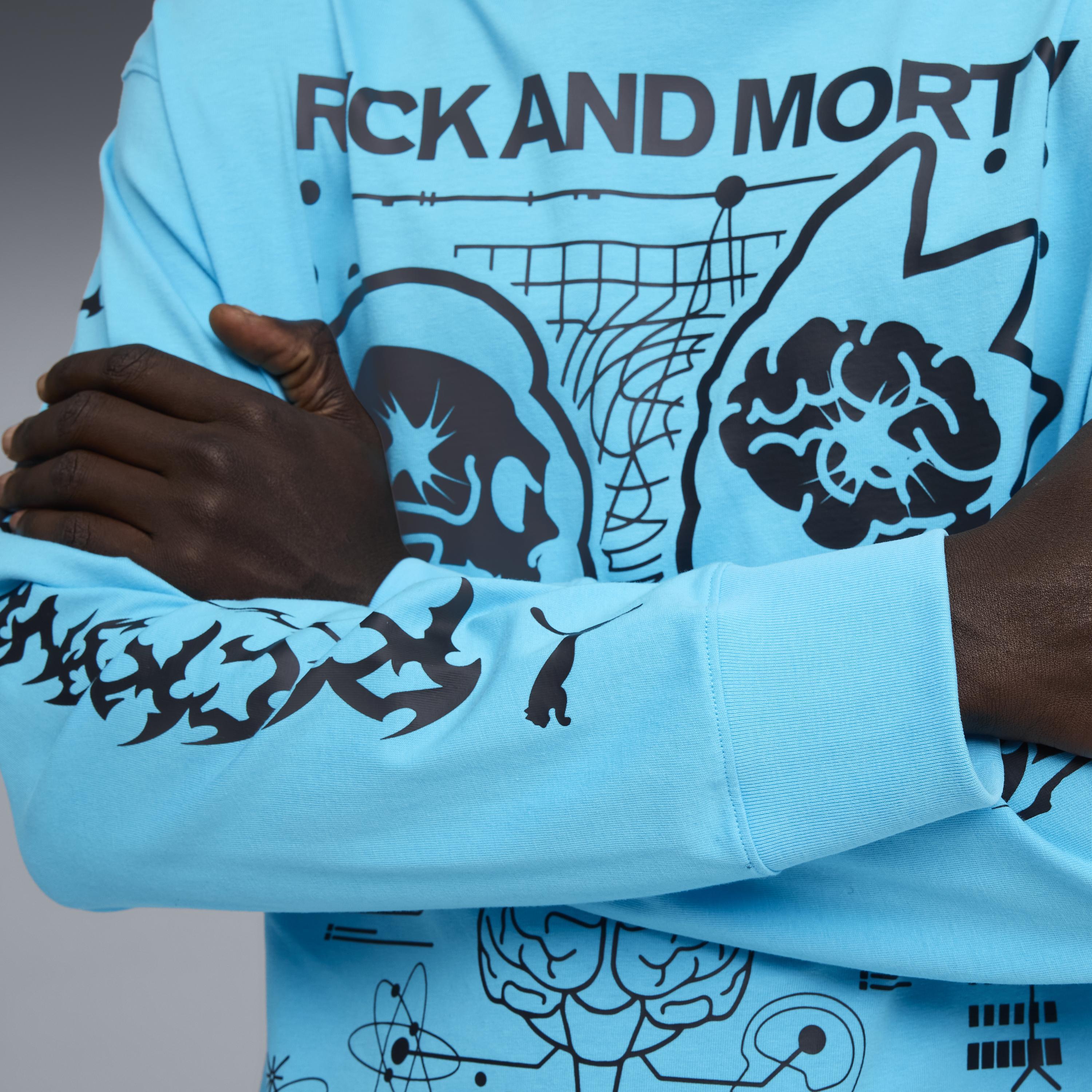 Puma Hoops X Rick And Morty Ls Erkek Yetişkin T-shirt