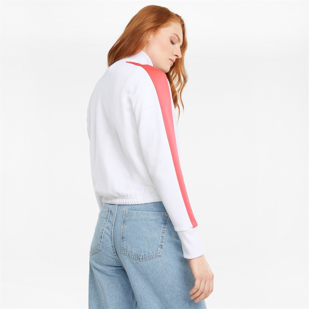 Puma Iconic T7 Crop Jacket Pt Kadın Beyaz Sweatshirt - 53162302