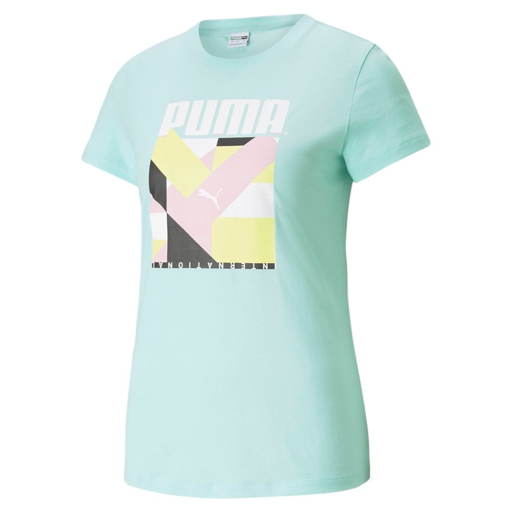 Puma INTL Graphic Tee Kadın Mavi T-shirt - 53165879