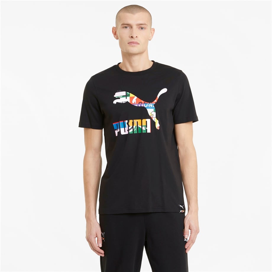PUMA INTL Tee Puma Black-Archive logo