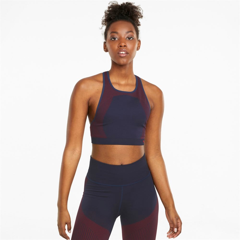 Puma Low Impact Long Line Seamless Bra Kadın Lacivert Bra - 52094766