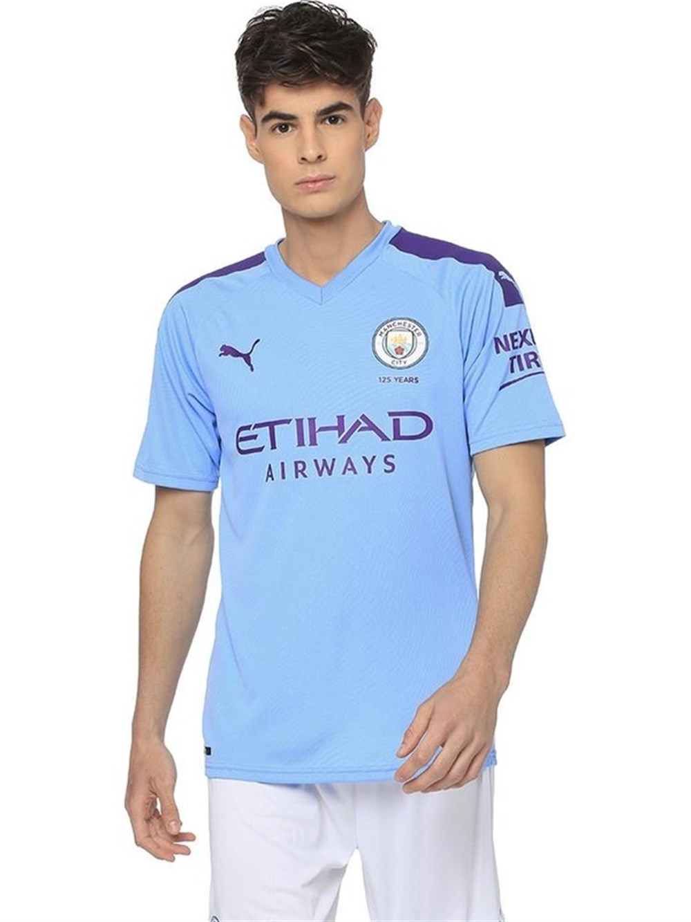 Puma Mcfc Home Shirt Replica Ss With  Sponsor Logo Erkek Üst & T-shirt - 75558601