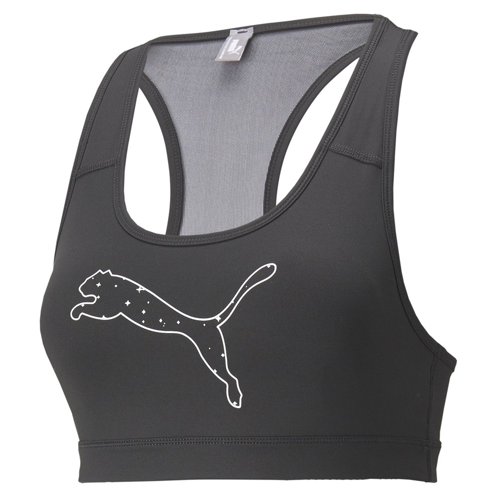 Puma Mid Impact 4Keeps Graphic Bra Pm Kadın Siyah Antrenman Büstiyer - 520306-04