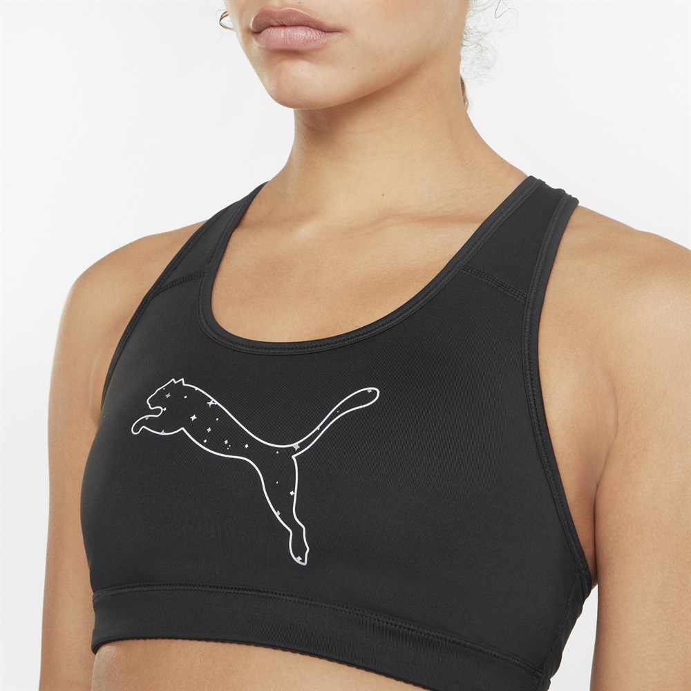 Puma Mid Impact 4Keeps Graphic Bra Pm Kadın Siyah Antrenman Büstiyer - 520306-04