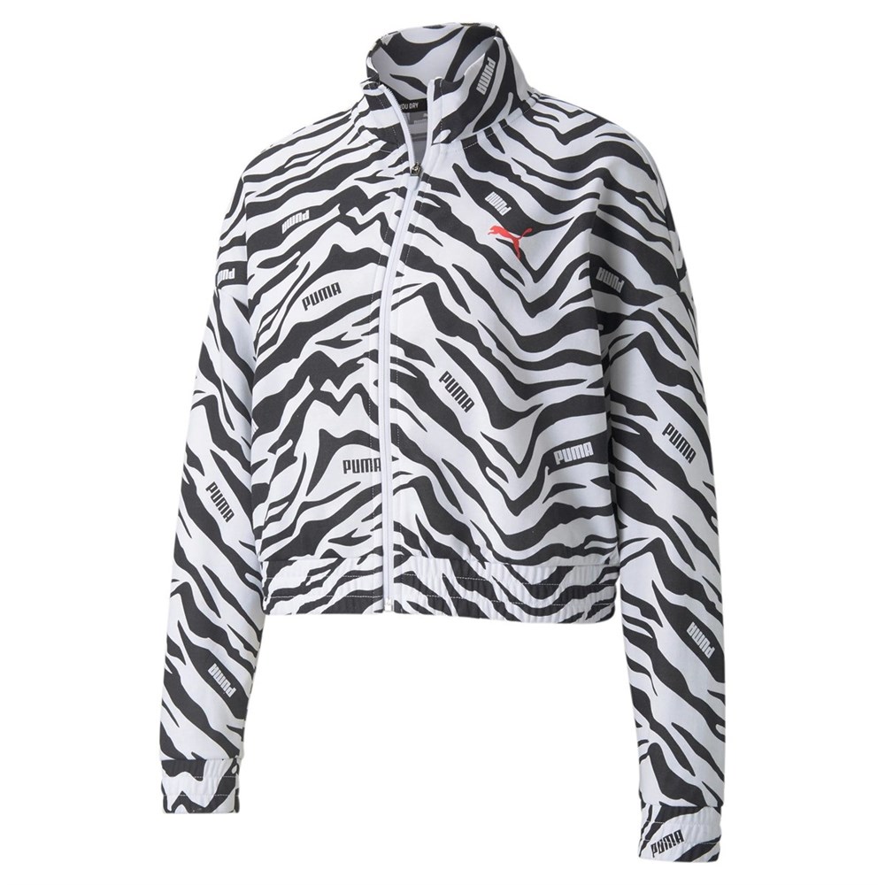 Puma Modern Sports AOP Track Jacket Kadın Beyaz Sweatshirt - 85590802