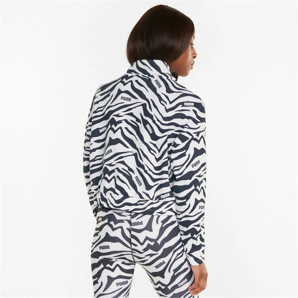 Puma Modern Sports AOP Track Jacket Kadın Beyaz Sweatshirt - 85590802