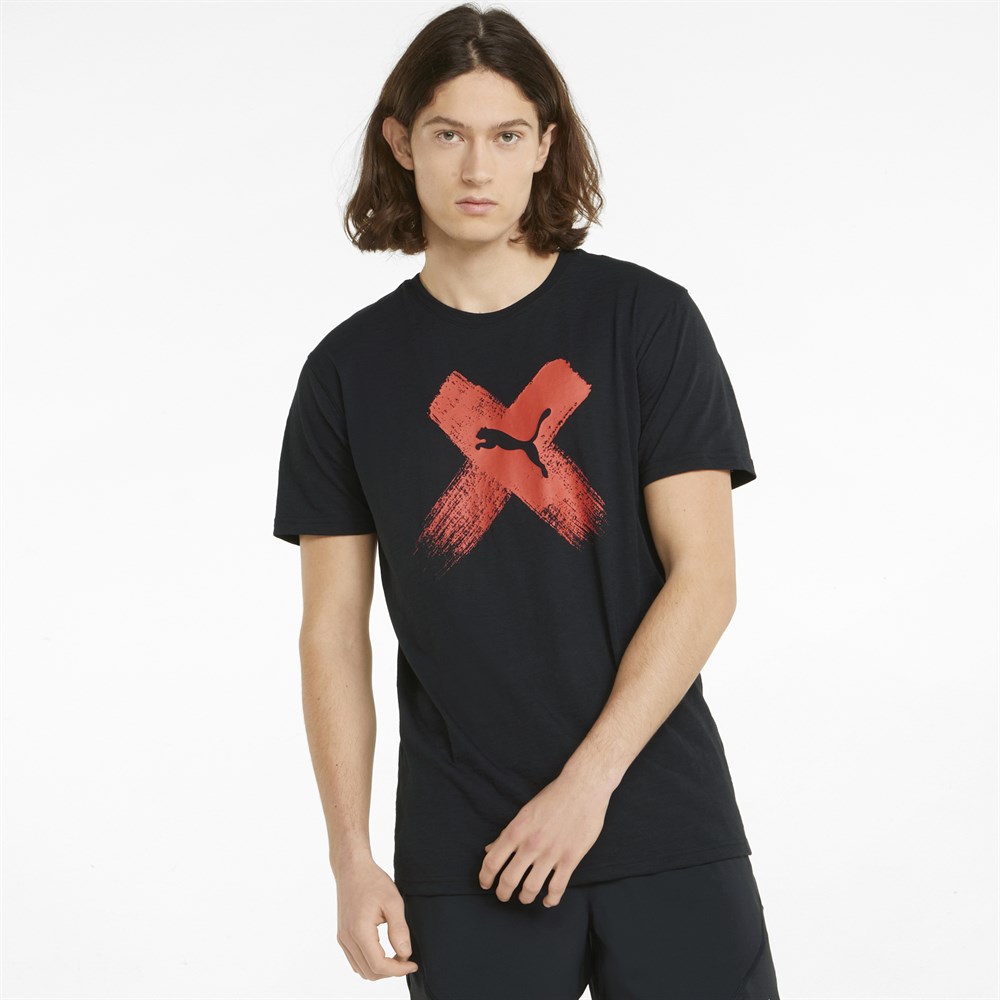 Puma Performance Cf Cat Branded Ss Tee Rec Erkek Siyah Antrenman T-shirt - 521644-01