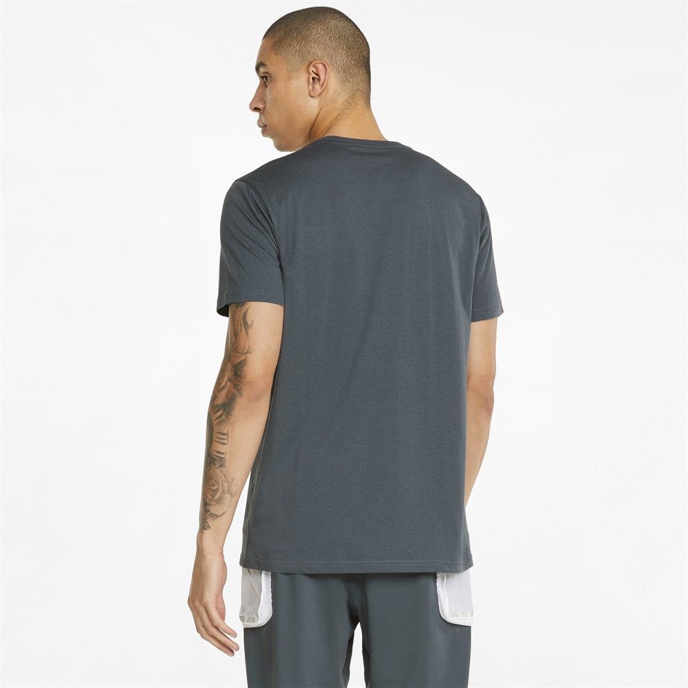 Puma Performance Unexpected Branded Ss Tee (Connection To T1) Erkek Gri Antrenman T-shirt - 521641-42
