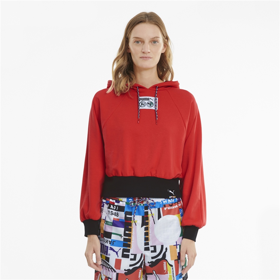 Puma Pı Hoodie Poppy Red Kadın Sweatshirts - 59969823