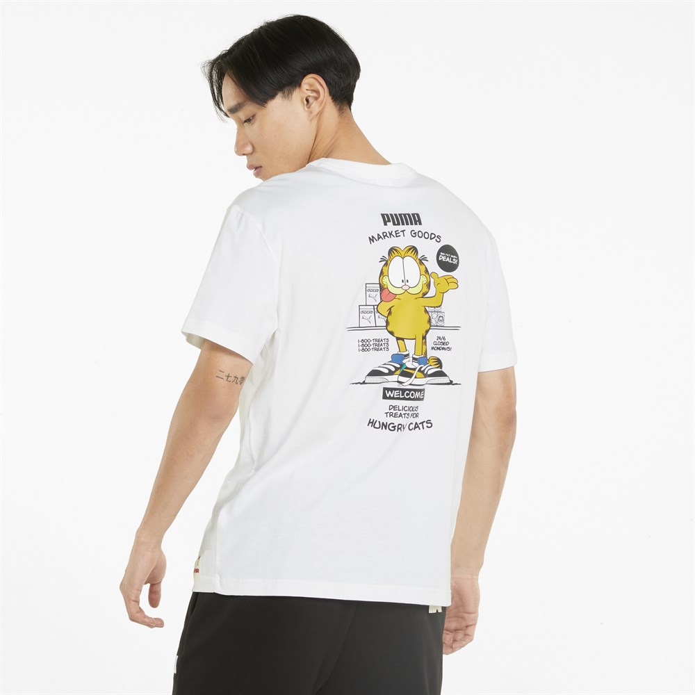 Puma Puma X Garfıeld Graphic Tee Erkek Beyaz Günlük T-shirt - 534433-02