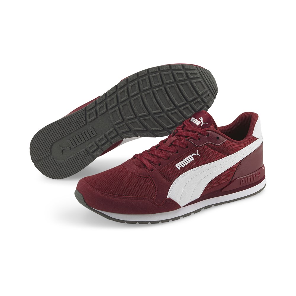 Puma St Runner V3 Mesh Erkek Bordo Günlük Spor Ayakkabı - 384640-04
