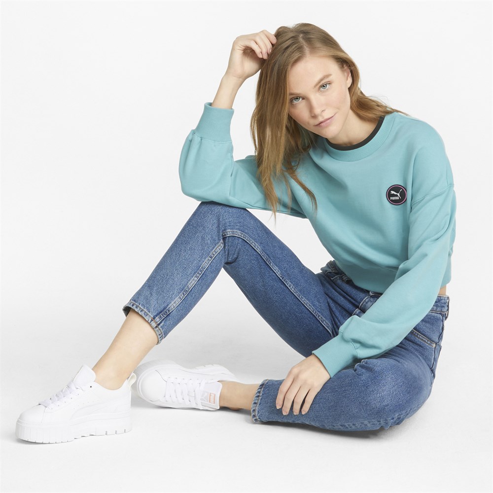 Puma Swxp Crew Tr Kadın Mavi Günlük Sweatshirt - 533562-61