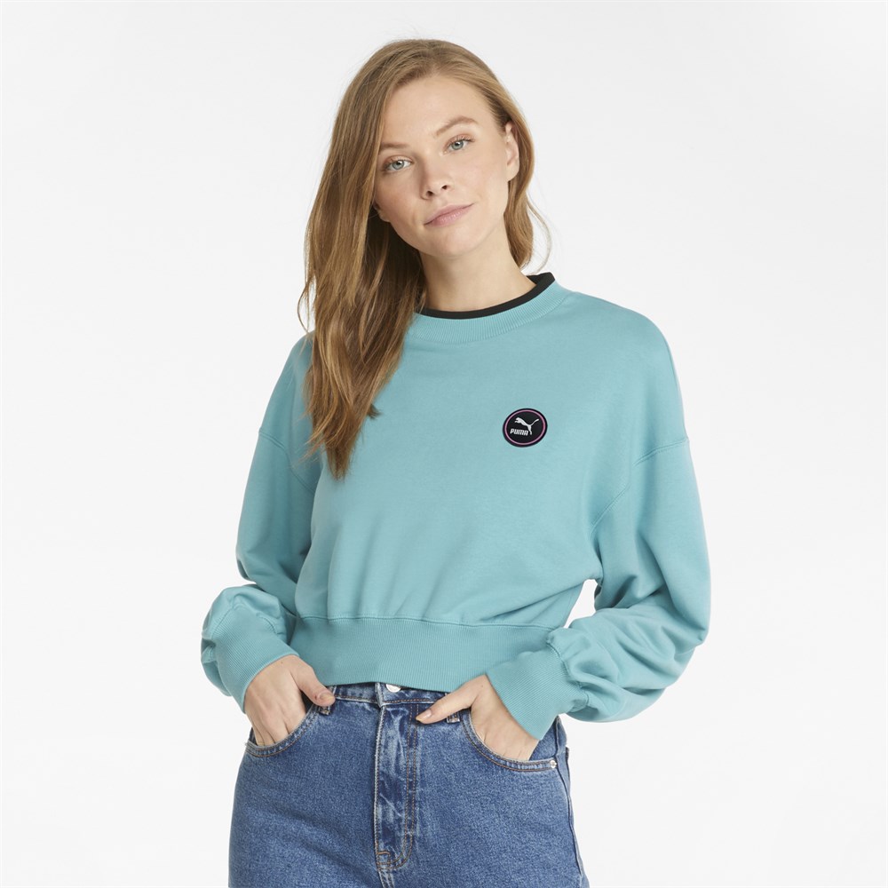 Puma Swxp Crew Tr Kadın Mavi Günlük Sweatshirt - 533562-61