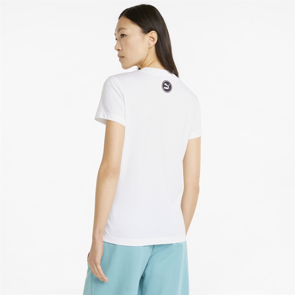 Puma Swxp Graphic Tee Kadın Beyaz Günlük T-shirt - 533559-02