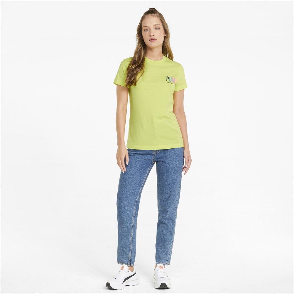 Puma Swxp Graphic Tee Kadın Sarı Günlük T-shirt - 533559-29