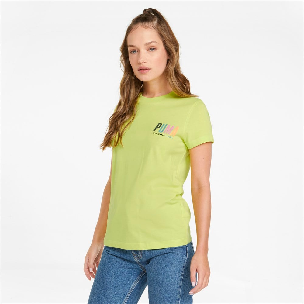 Puma Swxp Graphic Tee Kadın Sarı Günlük T-shirt - 533559-29