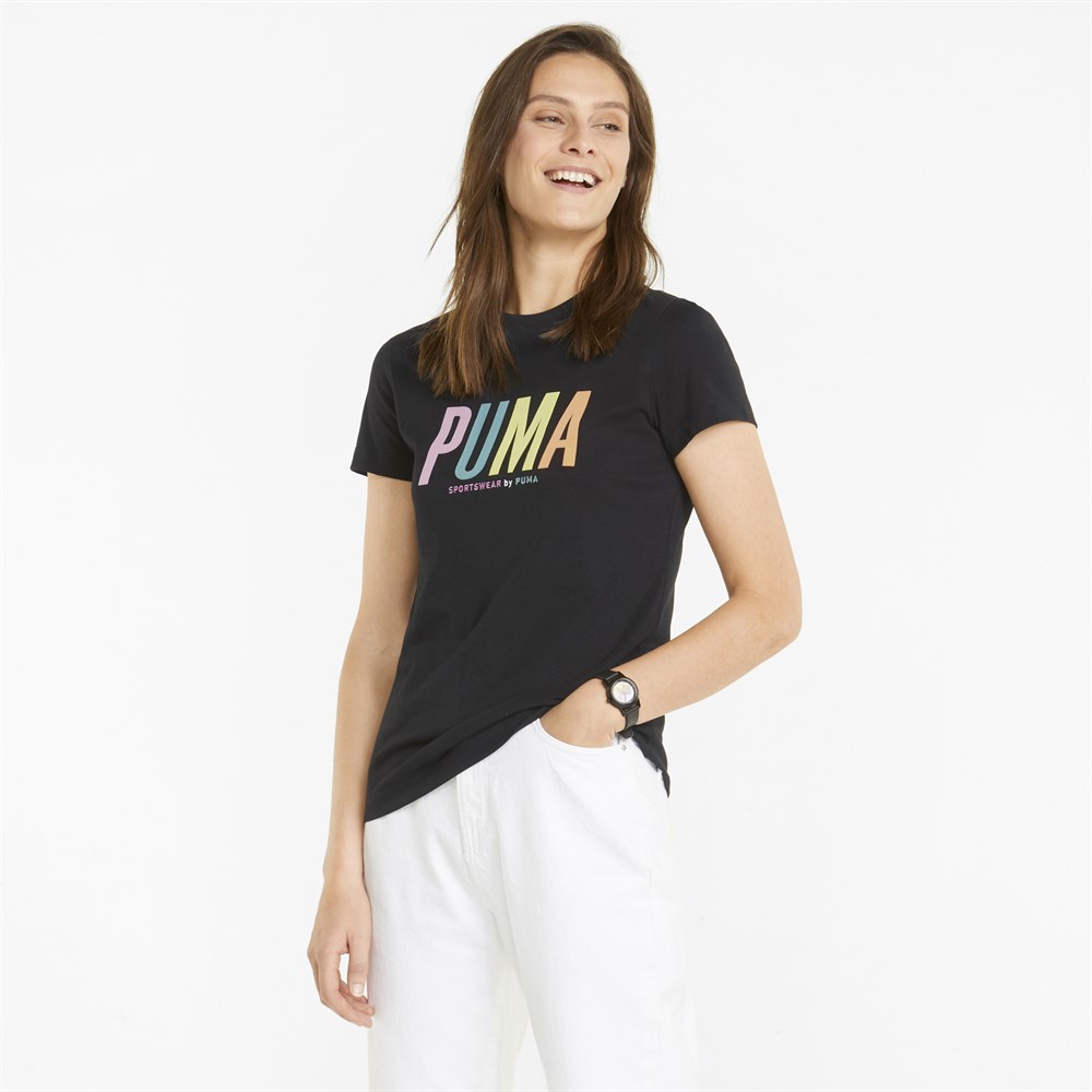 Puma Swxp Graphic Tee Kadın Siyah Günlük T-shirt - 533559-01
