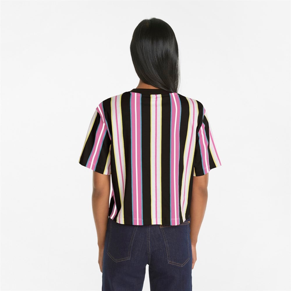 Puma Swxp Relaxed Aop Tee Kadın Pembe Günlük T-shirt - 533565-15