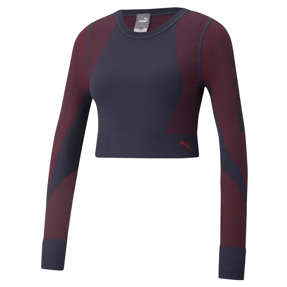 Puma Train Seamless Fitted Long Sleeve Kadın Lacivert T-Shirt - 52102966